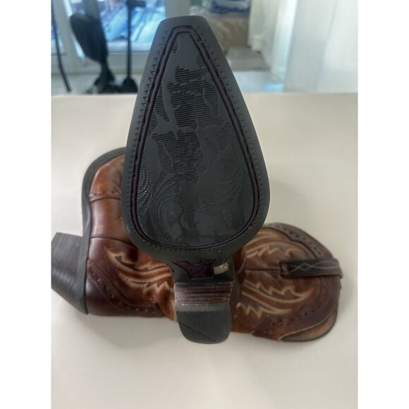 ARIAT Women’s BOOTS CARAMEL TOOLED LEATHER HERITAGE X TOE STYLE 10005908 SZ 7.5B - Picture 12 of 16